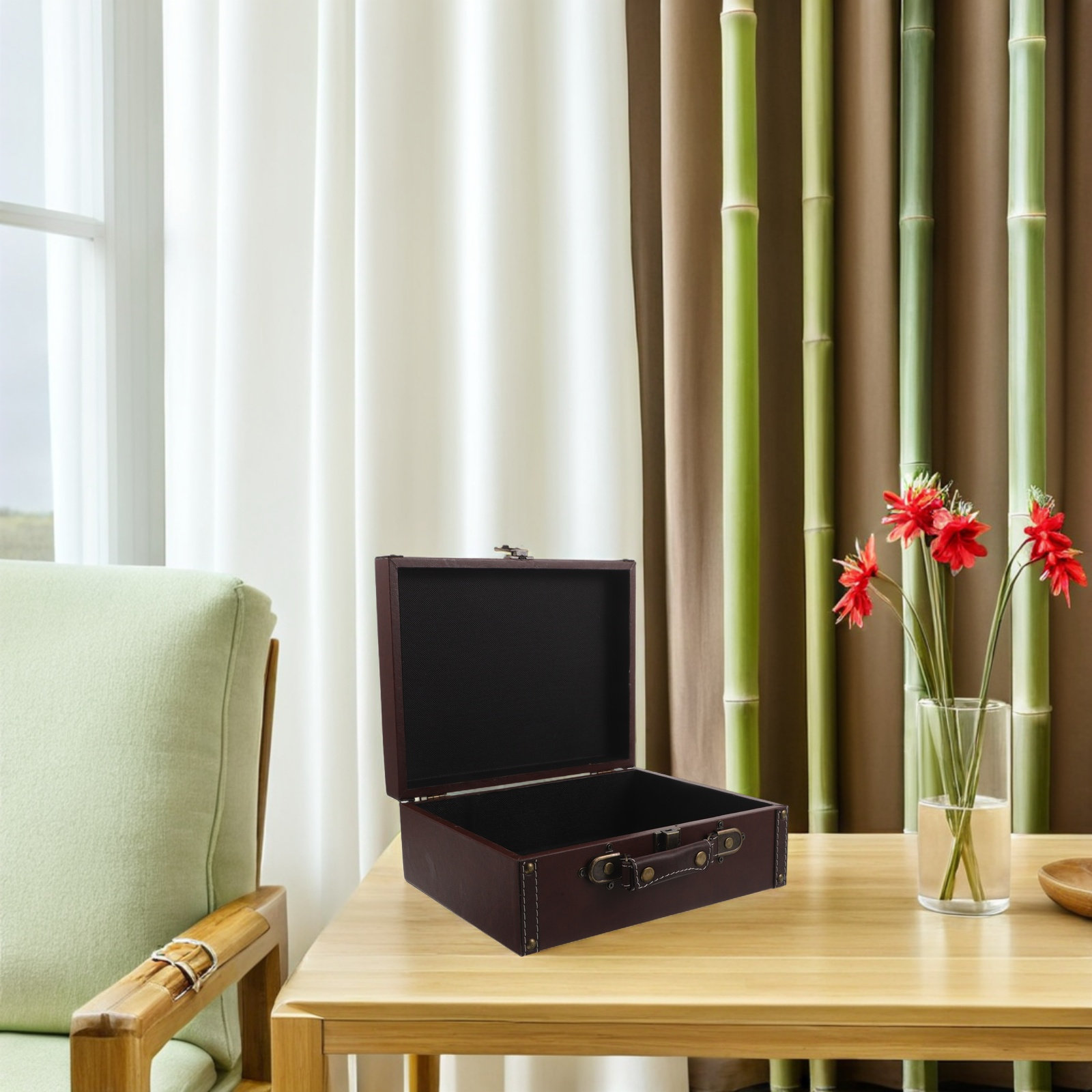 Wood Retro Storage Box Vintage - Retro Vintage Trunk Suitcase ulasan dan harga