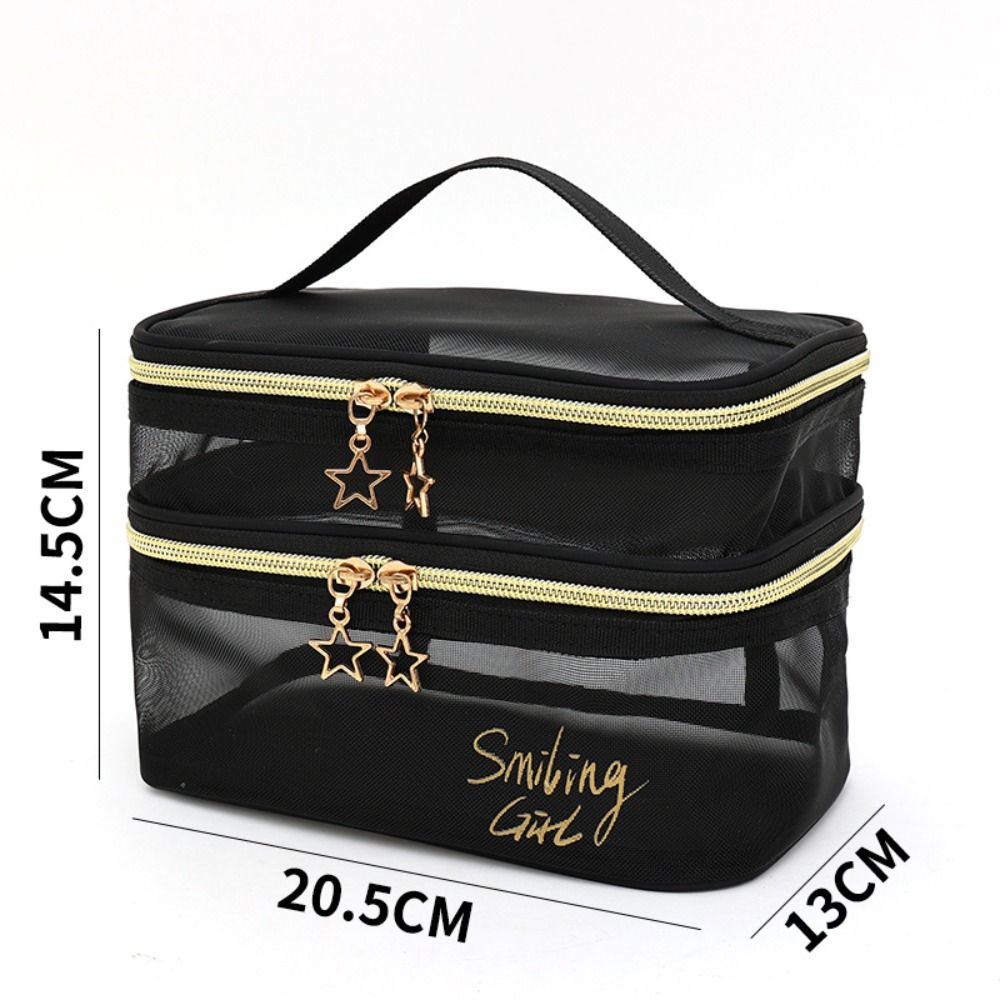 New Nylon Makeup Bag Double-la - Cosmetic Bags ulasan dan harga