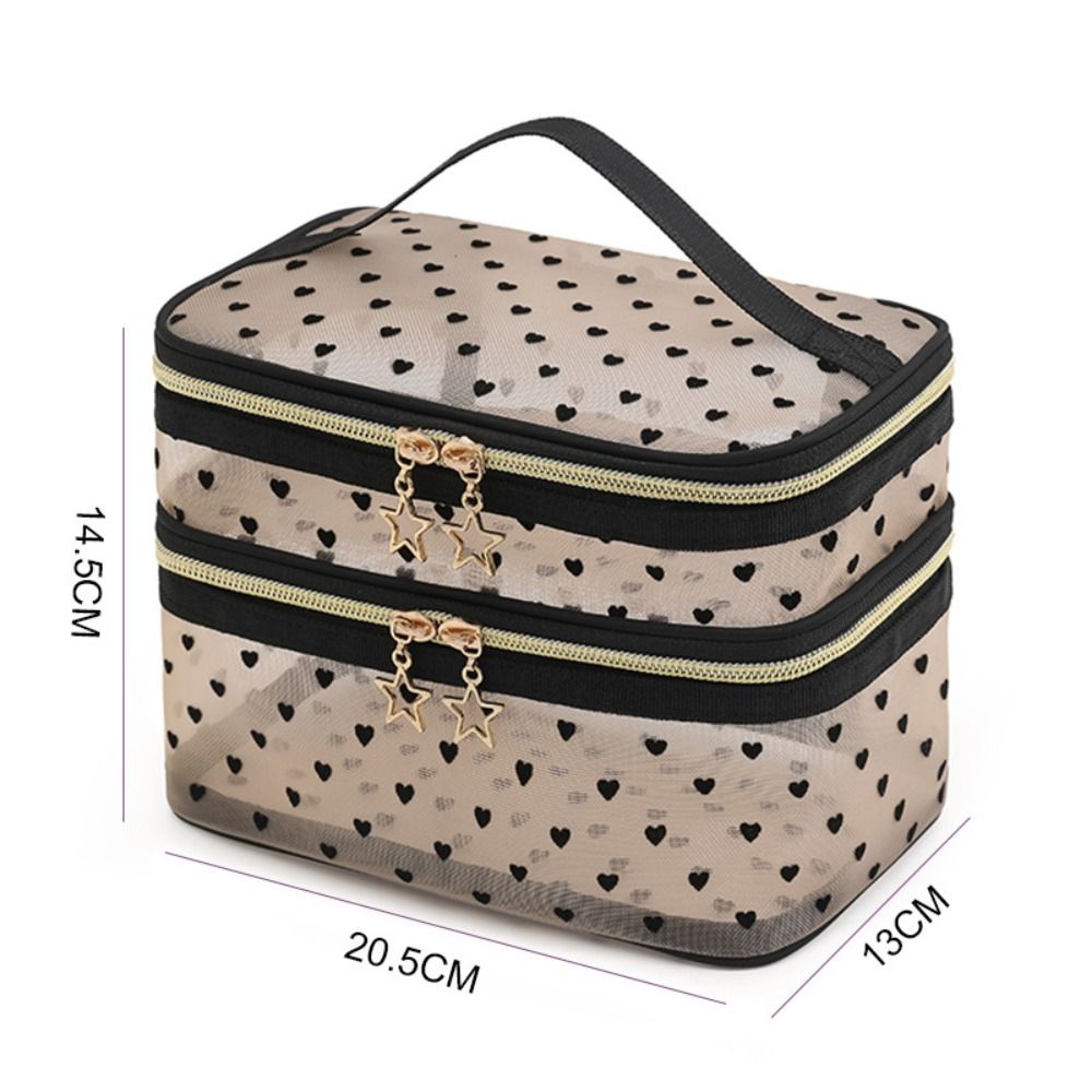 New Nylon Makeup Bag Double-la - Cosmetic Bags ulasan dan harga