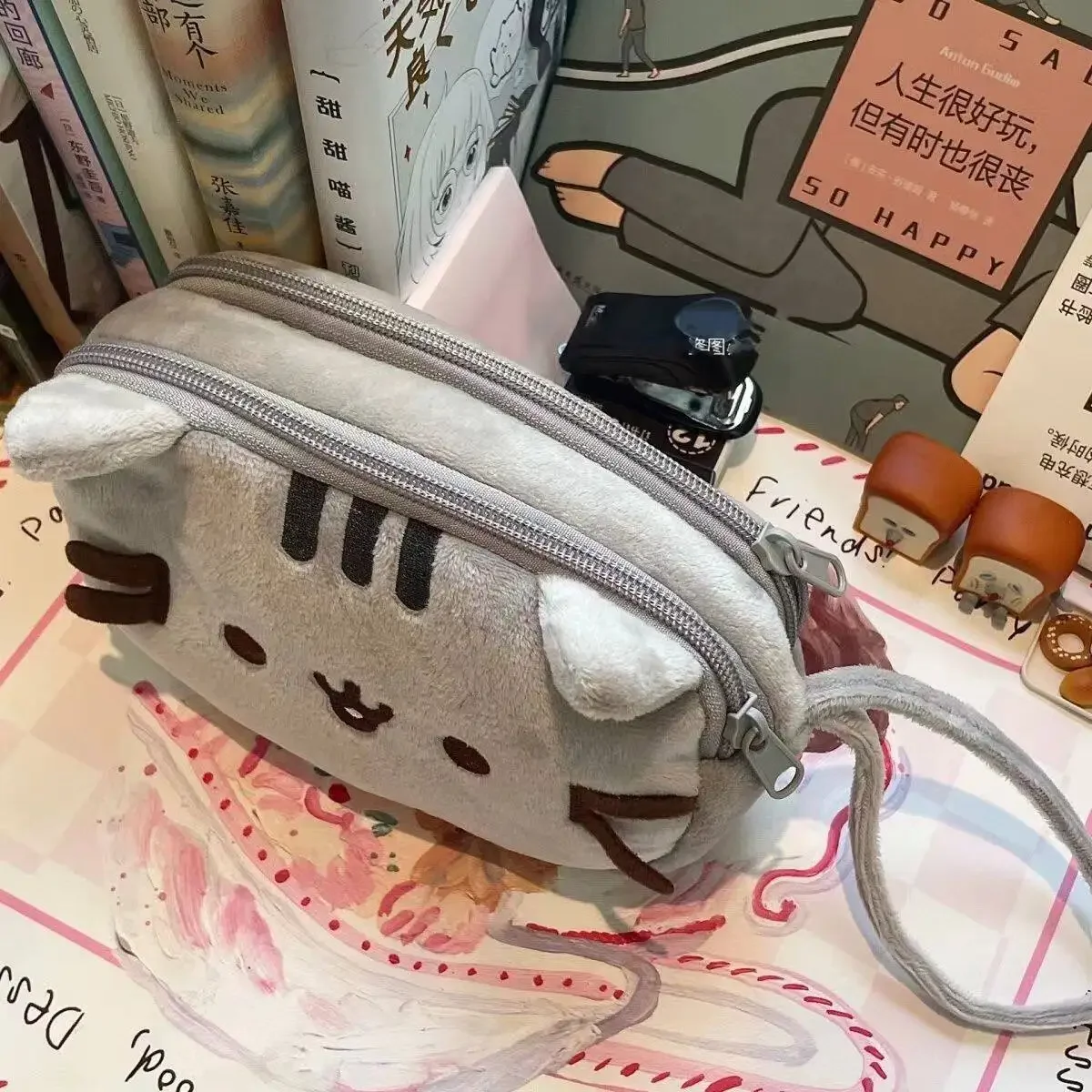 Kawaii Pusheen Fat Cat Cartoon - Cosmetic Bags ulasan dan harga