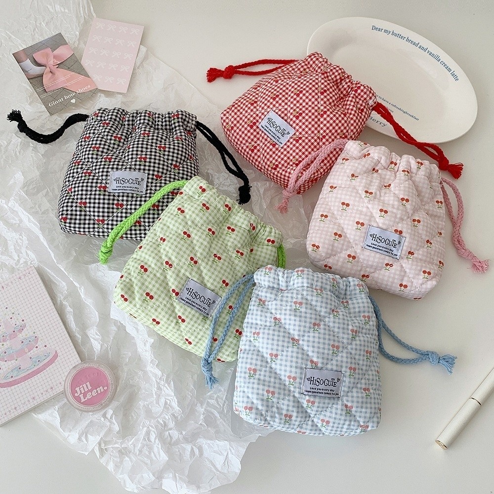 New Cherry Drawstring Pouch Mu - Cosmetic Bags ulasan dan harga