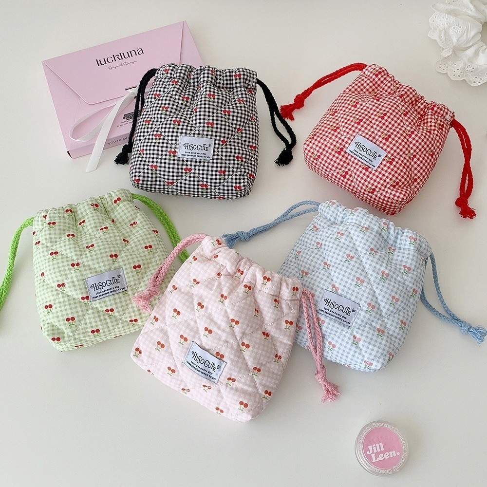 New Cherry Drawstring Pouch Mu - Cosmetic Bags ulasan dan harga
