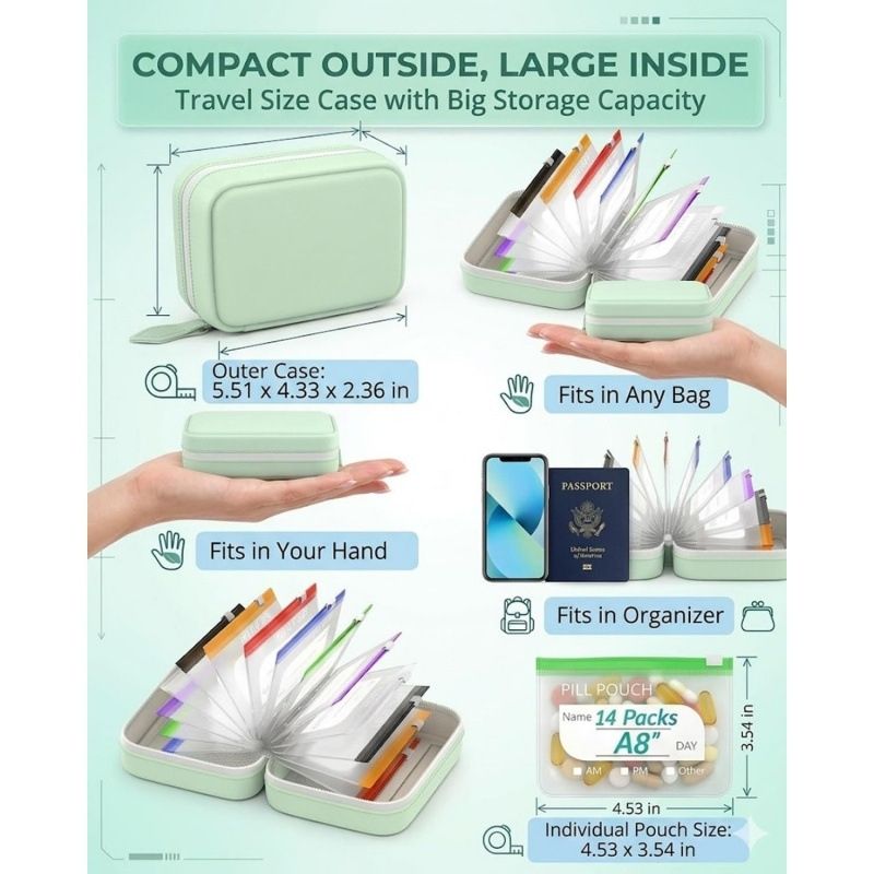7/14Pouch Weekly Pill Organize - Handbags ulasan dan harga